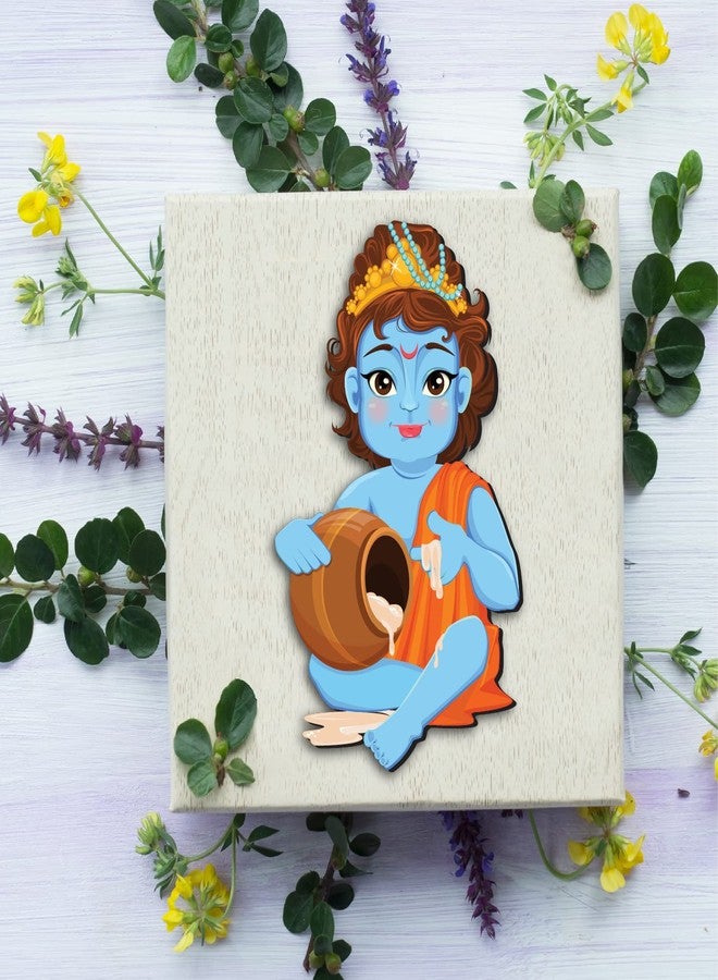 Bhai Please Lord Krishna Wooden Fridge Magnet (Pack of 1) Hindu God, Spiritual, Divine, Devotional Gift and Decorations - Image 4